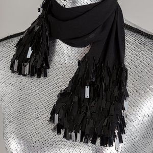 New Chiffon and sequin tassel scarf
